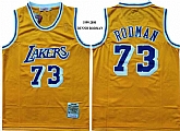 Lakers 73 Dennis Rodman Yellow 1999-2000 Hardwood Classics Mesh Jersey,baseball caps,new era cap wholesale,wholesale hats